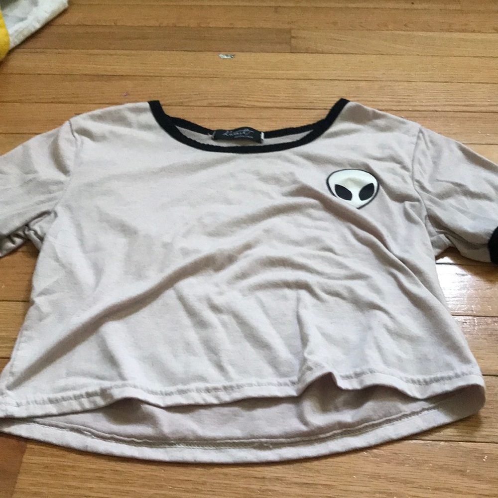 Pink short sleeve alien shirt